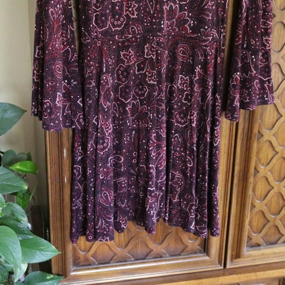 American Eagle Boho Paisley Bell Sleeve Dress - NWOT, XXS! - Picture 12 of 16